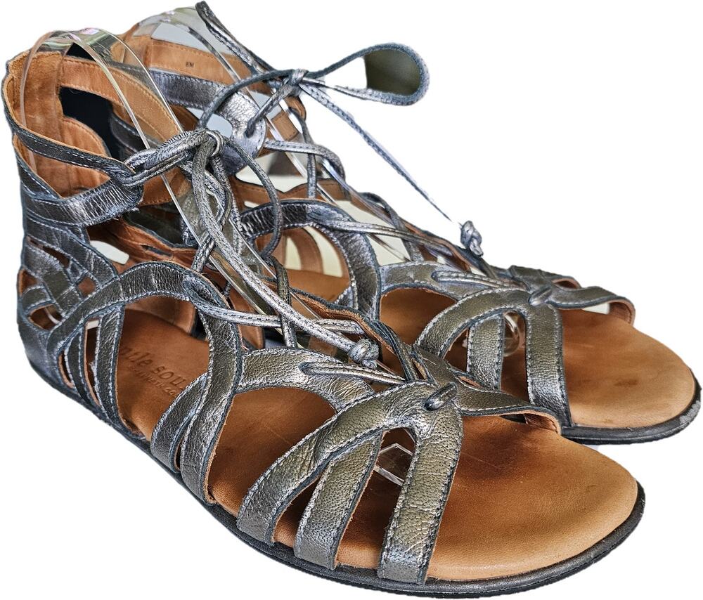 Gentle Souls Break My Heart Leather Gladiator Strappy Sandals Boho Indie 8 EUC